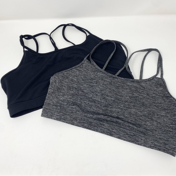 GAIAM Other - 2 Gaiam Shine Wire-Free Medium Impact Yoga Sports Bra Women’s Size XL Black Grey
